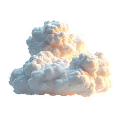 Fluffy, luminous cumulus cloud