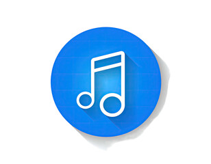 Light blue circle button with a white musical note icon