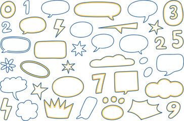 Doodle Speech Bubbles and Shapes Vector Set for Creative Communication and Design