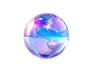 Sphere, iridescent, Earth, bubble, colorful, continents