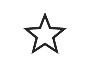Simple, outlined star graphic on black background