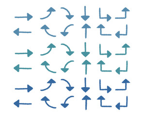 手描きの矢印のセット