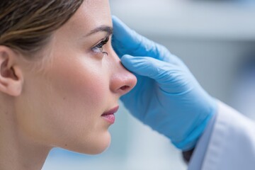 Consultation with Nose Specialist: Patient Examining for Sinus and Rhinoplasty Concerns