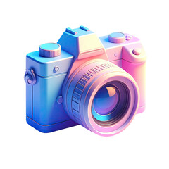 Pastel-colored 3D camera icon