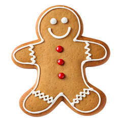 Fototapeta premium Adorable gingerbread man cookie decorated for christmas holidays