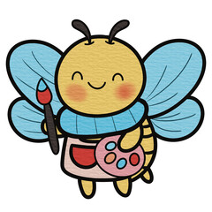 Happy Cute Bee Clipart 