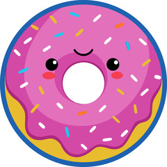 Donut smiling with sprinkles as freckles icon