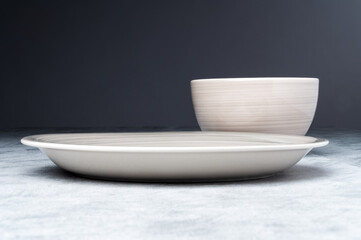 Minimalist Ceramic Bowl and Plate