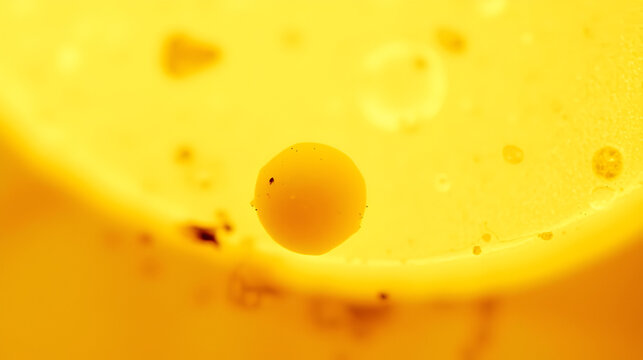 Microscopic view of a banana starch granule in banana pulp cells. Stained by lugol iodine. Selective focus