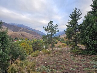 a view in ala Archa National Park Kyrgyzstan 