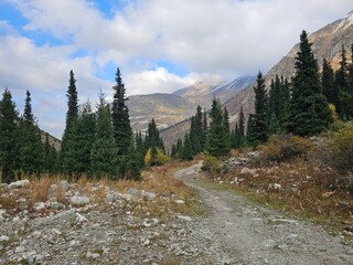 A beautiful view In ala Archa National Park Kyrgyzstan 