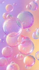 Bubbles floating in a colorful background during a cheerful and playful moment