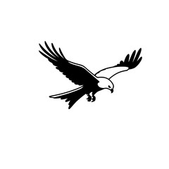 Fototapeta premium Kite. Kite simple black and white line art vector logo