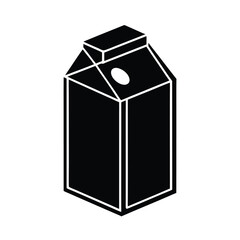 Milk Carton Icon Minimal Design