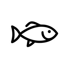 Fish icon, minimal black line style (Black Vector / Illustration Style)
