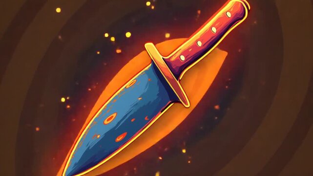 halloween, knife color line animated icon