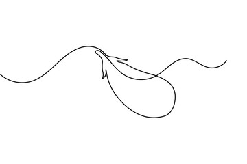 Eggplant continuous one line drawing and minimalist style isolate outline vector illustration design
