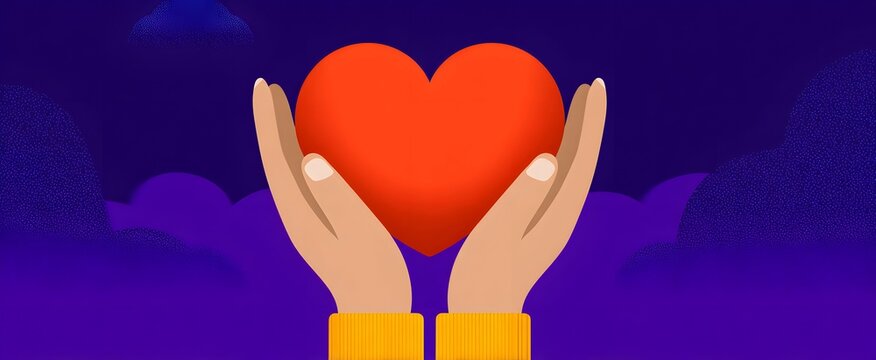 World kindness day vector radiates warmth and deep care through heart and hands.