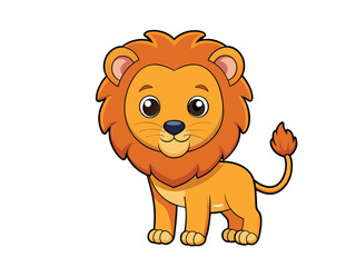  lion cartoon isolated on white