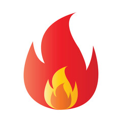 Abstract Red and Yellow Flame Icon:  Modern, Energetic, and Passionate Design Element.