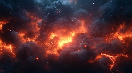 Fototapeta premium A cosmic panorama with planets and a bright nebula — suitable for scientific articles, science fiction projects, and covers for books about space and astronomy.