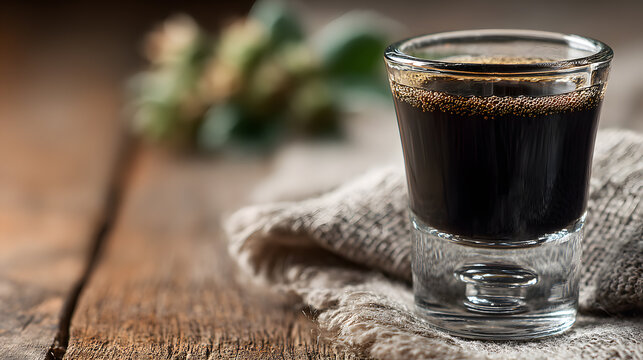 unicum herbal liqueur in glass