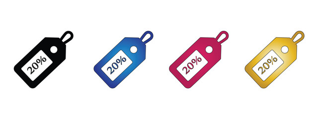 Discount Vector Icon Set. Illustrator