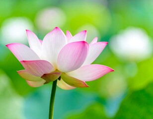Vibrant pink lotus flower in soft focus
