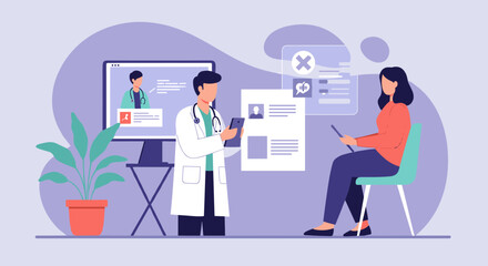 Telemedicine consultation with doctor and patient using digital devices