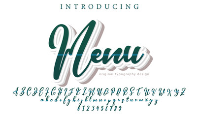 Menu - Elegant 3D Script Font with Handwritten Style for Modern Typography and Branding