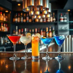 martini glass with cocktail