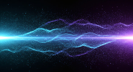 Abstract background. 3d illustration. Fractal graphics composition of dots, waves and rays of light