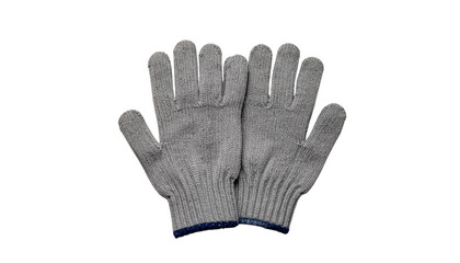 Warm gloves placed against isolated on solid white background