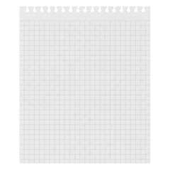 Graph paper sheet mockup isolated on transparent background