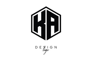 KA Polygon Monogram Logo – Modern Hexagon Shield Emblem for Creative Branding & Identity Design