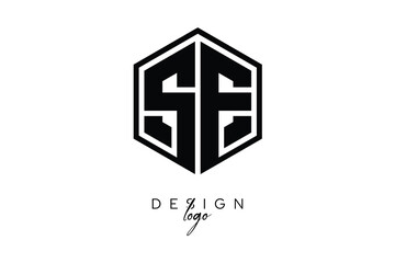 SE Polygon Monogram Logo – Modern Hexagon Shield Emblem for Creative Branding & Identity Design
