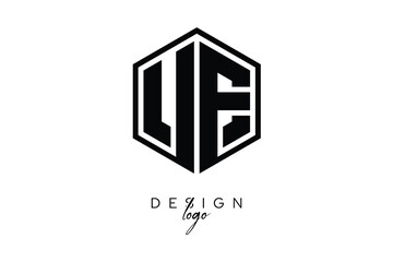 VE Polygon Monogram Logo – Modern Hexagon Shield Emblem for Creative Branding & Identity Design