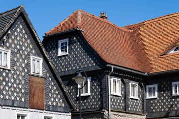 Obercunnersdorf, das historische Dorf der Umgebindehäuser in Sachsen (Lausitz). Deutsche Fachwerkstrasse