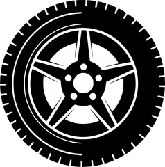 Obraz premium Car wheel , Car wheel silhouette, Car tire Wheel silhouette, Car tire silhouette, Tire Tire silhouette, Tires clipart, Wheel vector