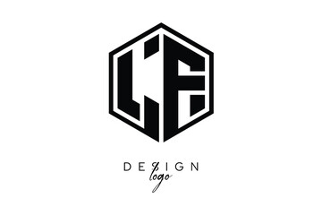 LF Polygon Monogram Logo – Modern Hexagon Shield Emblem for Creative Branding & Identity Design