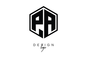 PA Polygon Monogram Logo – Modern Hexagon Shield Emblem for Creative Branding & Identity Design