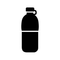 Water bottle icon, solid black (Black Vector / Illustration Style)