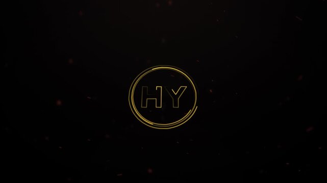 Elegant Golden Initials HY Logo Animation