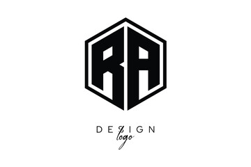 RA Polygon Monogram Logo – Modern Hexagon Shield Emblem for Creative Branding & Identity Design