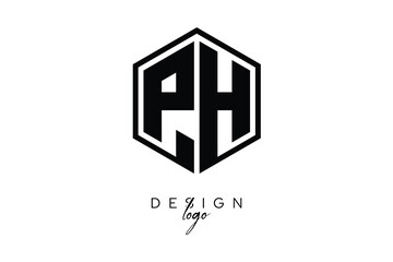 PH Polygon Monogram Logo – Modern Hexagon Shield Emblem for Creative Branding & Identity Design