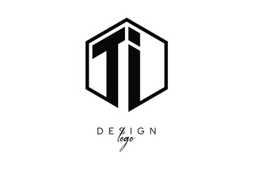 TI Polygon Monogram Logo – Modern Hexagon Shield Emblem for Creative Branding & Identity Design