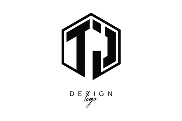 TJ Polygon Monogram Logo – Modern Hexagon Shield Emblem for Creative Branding & Identity Design