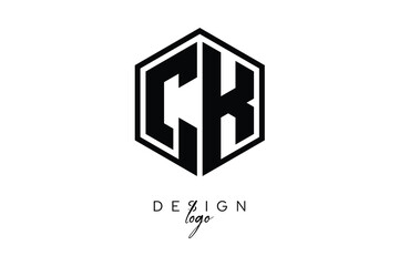 CK Polygon Monogram Logo – Modern Hexagon Shield Emblem for Creative Branding & Identity Design