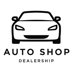 Modern car icon for auto shop dealership business modern automotive symbol silhouette