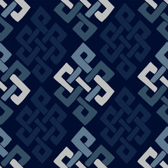 Geometric Chain Pattern Vector – Hand-drawn Textile Design